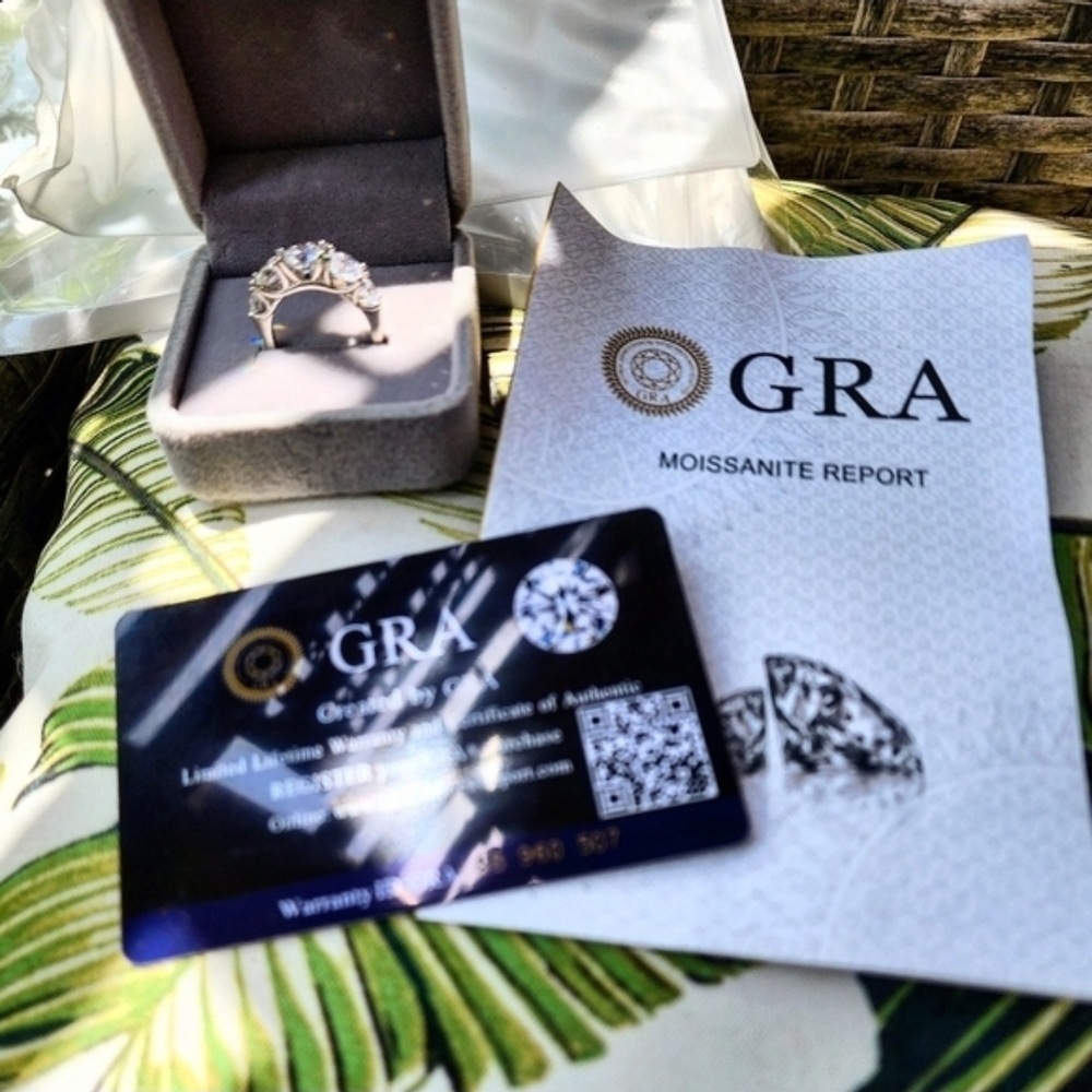 Elegant Silver Moissanite Ring by